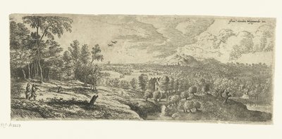 Paisagem com homens carregando paus
Amplas paisagens (título da série) de Lucas van Uden
