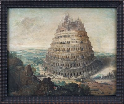 A Torre Babel. Pintura de Lucas Van Valkenborch (cerca de 1535-1597), óleo sobre madeira, arte flamenga de Lucas van Valckenborch