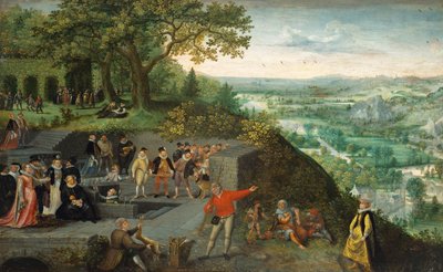 O imperador Rodolfo II durante um tratamento para beber (óleo sobre madeira de carvalho) de Lucas van Valckenborch