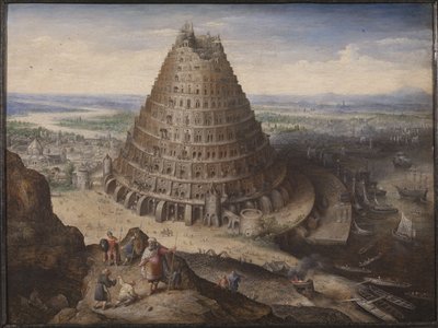 A Torre de Babel (óleo sobre painel) de Lucas van Valckenborch