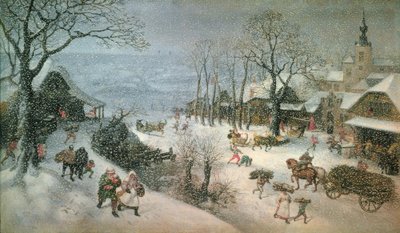 Paisagem de inverno - fevereiro de Lucas van Valckenborch