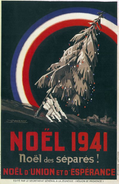 Cartaz de Natal dos prisioneiros, França de Luciano Achille Mauzan