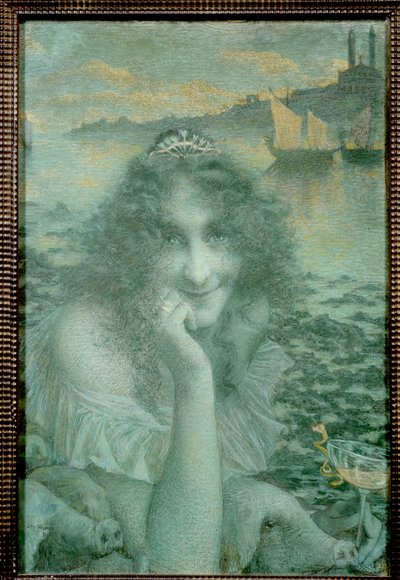 "A mágica Circe como Marguerite Moreno" Marguerite Moreno (1871-1948) foi uma comediante francesa de Lucien Levy-Dhurmer