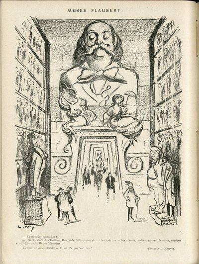 Ilustração em Le Rire, 24/12/21 - Museu Flaubert (gravura) de Lucien Metivet