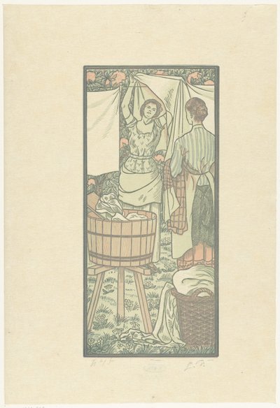Pendurar a roupa suja de Lucien Pissarro