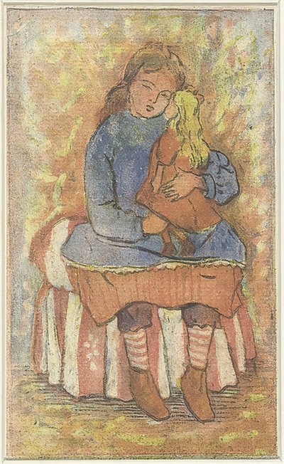 Menina com boneca de Lucien Pissarro