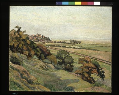 Centeio de Cadborough, Sunset (óleo sobre tela) de Lucien Pissarro