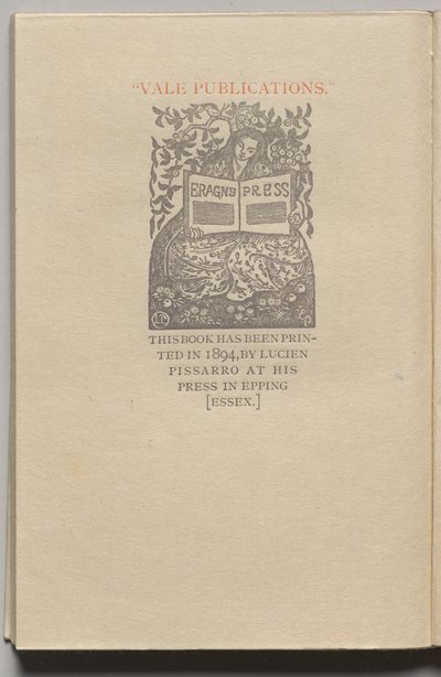 A Rainha dos Peixes: Placa 13 (colophon) de Lucien Pissarro