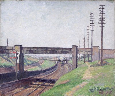 Wells Farm Railway Bridge, Acton de Lucien Pissarro