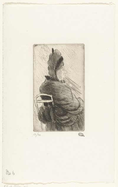 Mulher sentada
Senhora idosa numa cadeira de jardim de Lucien Pissarro