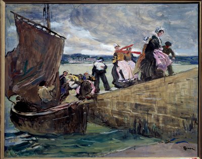 O contrabandista da Sainte Marine na Bretanha Pintura de Lucien Simon (1861-1945) 1907 Rennes, Musee des Beaux Arts de Lucien Simon