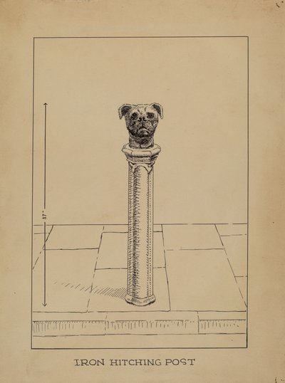 Poste de engate de ferro fundido de Lucien Verbeke