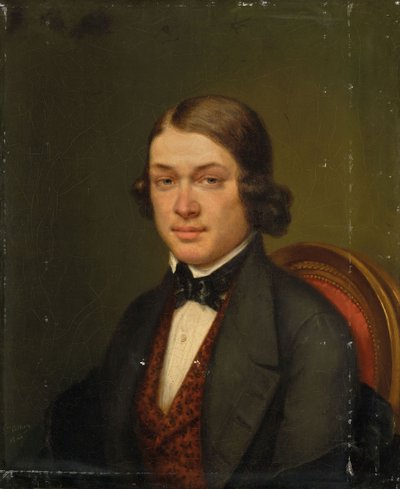 Retrato do compositor Robert Schumann 1810-1856, 1842. de Lucienne Collière