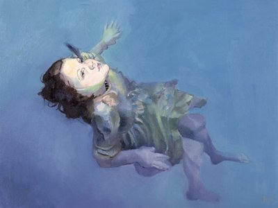Rapariga a flutuar, 2004 (óleo sobre tela) de Lucinda Arundell