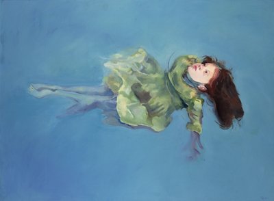 Rapariga a flutuar, 2004 (óleo sobre tela) de Lucinda Arundell