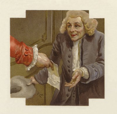 Ilustração para a escola para o escândalo (chromolitho) de Lucius Rossi