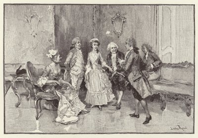 Ilustração para a escola para o escândalo (chromolitho) de Lucius Rossi