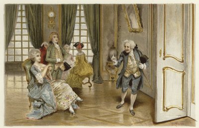 Ilustração para a escola para o escândalo (chromolitho) de Lucius Rossi