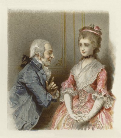 Ilustração para a escola para o escândalo (chromolitho) de Lucius Rossi