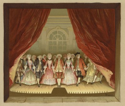 Ilustração para a escola para o escândalo (chromolitho) de Lucius Rossi