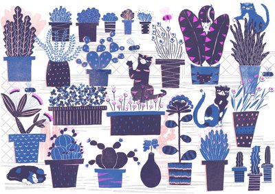 Jardim dos gatos, 2015 (digital) de Lucy Banaji