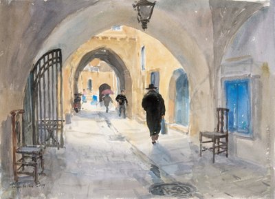 Going Home, Habad Street, Jerusalém, 2019 (w - c no papel) de Lucy Willis