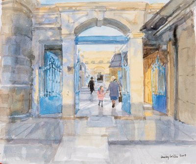 Manhã em Jerusalém, 2019 (aguarela sobre papel) de Lucy Willis