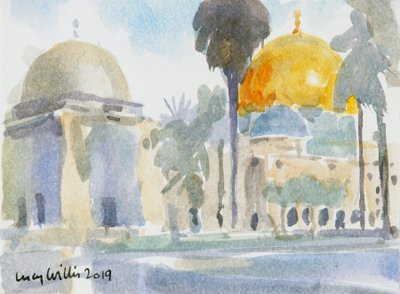 The Golden Dome, Jerusalém, 2019 (w - c no papel) de Lucy Willis