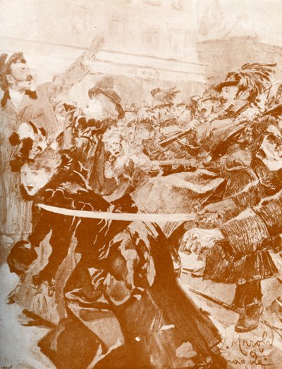 Demonstração (Praga 1897)- Caricatura checa de Ludek or Ludwig (after) Marold