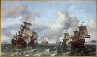 A frota holandesa do Kom holandês-indiano de Ludolf Backhuysen