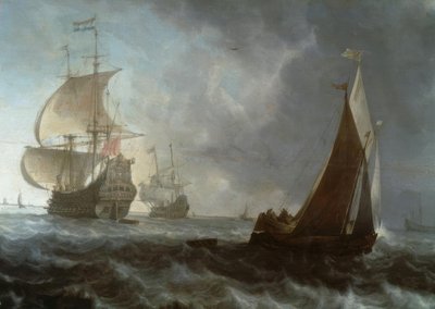 Navios de guerra holandeses de Ludolf Backhuysen