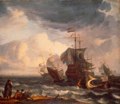 Navios de guerra holandeses de Ludolf Backhuysen