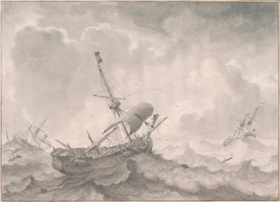 L.Backhuysen, navios no mar tempestuoso de Ludolf Backhuysen