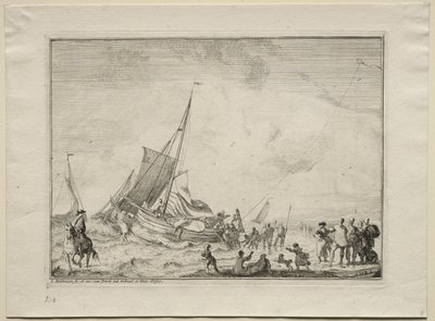 Lançamento de um navio, 1701. de Ludolf Backhuysen