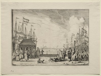 Porto em Amsterdã, 1701. de Ludolf Backhuysen