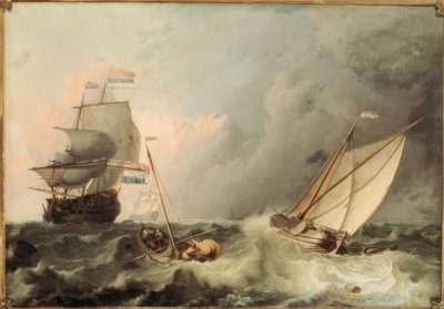 Navios à vela em movimento do mar de Ludolf Backhuysen