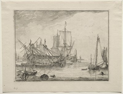 Navios em reparo de Ludolf Backhuysen