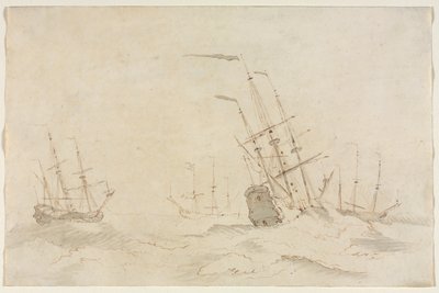 Navios, segundo semestre de 1600. de Ludolf Backhuysen