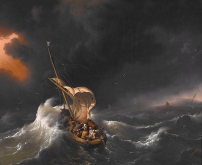 Cristo acalma a tempestade no mar da Galileia de Ludolf Bakhuizen