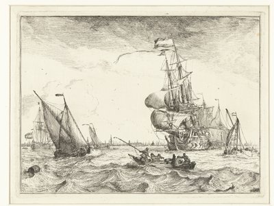 Vista do IJ com barco a remo
Seascapes (título da série) de Ludolf Bakhuysen