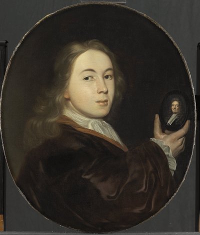 Johannes Bakhuysen (1683-1731). Com um retrato em miniatura de seu pai Ludolf de Ludolf Bakhuysen