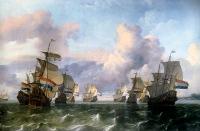 Ala holandesa da Companhia da Índia. Pintura por Ludolf Backhuysen (1631-1708) Ec. Hol. de Ludolf I Backhuysen