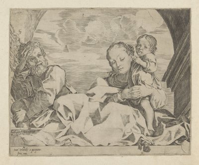 Sagrada Família sob um arco de Ludovico Carracci