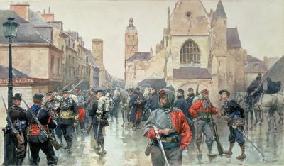 Um encontro das tropas francesas e Garibaldini em Tours de Ludovico Marchetti