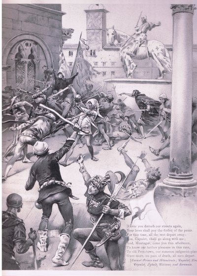Se alguma vez você perturbar nossas ruas novamente, ilustração de Romeu e Julieta, de Ludovico Marchetti