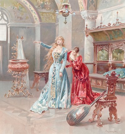 Ilustração para Othello de Shakespeare (chromolitho) de Ludovico Marchetti