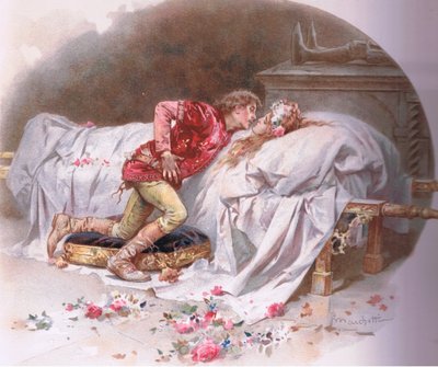 Suas drogas são rápidas. Assim com um beijo eu morro., Ilustração de Romeu e Julieta, de Ludovico Marchetti