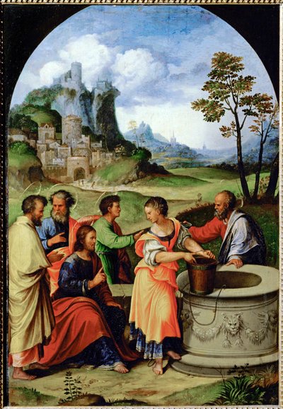 Cristo e a mulher samaritana de Ludovico Mazzolino