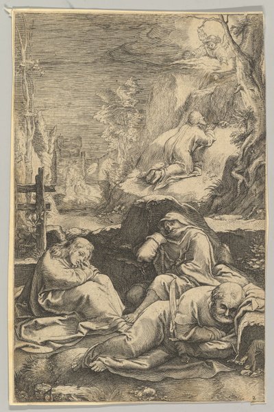 A Agonia no Jardim, de A Paixão de Cristo, ca. 1623. de Ludovicus Siceram