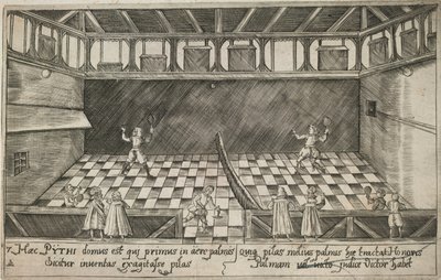 Um jogo de ténis real, c.1600 (gravura) de Ludwig Ditzinger